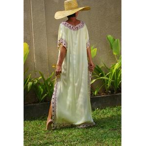 Caftán largo bordado de rayón, ropa de playa, Verano - Product Image 2