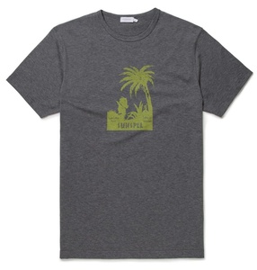 Camiseta de algodón estampada de manga corta con cuello redondo de talla grande para hombre, prelavada Camiseta de punto, camiseta sostenible transpirable - Product Image 3