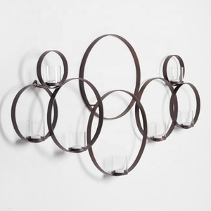 Aplique de pared de aluminio de hierro y vidrio de estilo Ins hecho a mano con soporte de vela para decoración del hogar uso interior ocasión navideña - Product Image 2