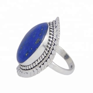 Lapis naturel pierre précieuse éternité Vermeil bague en argent sterling 925 bijoux de mode pour femmes pour les mariages en gros - Product Image 2