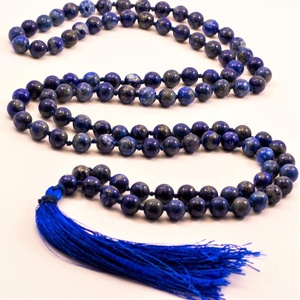 Haute qualité 109 perle Jap Mala prière Chakra pierre Lapis Lazuli pierre semi-précieuse fabriqué Mala pour un usage spirituel - Product Image 2