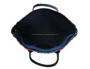 กระเป๋าถือสะพายไหล่ทรงโท้ตอินเดีย,กระเป๋าโบฮีเมียนแนววินเทจชนเผ่า Suzani เย็บปักถักร้อยของผู้หญิงสไตล์พื้นเมืองทำด้วยมือฮิปปี้ - Product Image 6