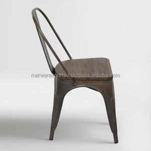 Juego de sillas de comedor de metal y madera Arwen Espresso para muebles de sala de estar para el hogar - Product Image 3
