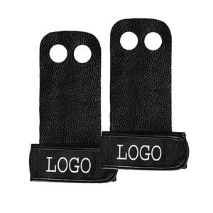 อุปกรณ์มือจับสำหรับยิมวัสดุหนังวัวสำหรับงานหนักป้องกันฝ่ามือและโลโก้สีตามสั่ง - Product Image 6