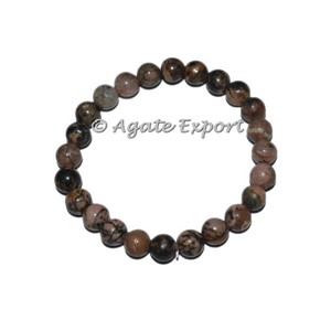 Pulseras clásicas de cuentas chapadas en oro con piedras preciosas de Rodocrosita y piedra principal de ágata para aniversarios y regalos - Product Image 1