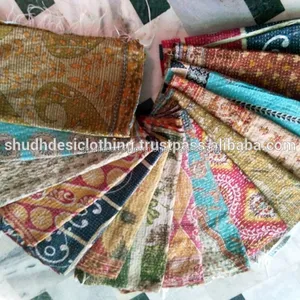 Fatti a mano vintage saree online kantha sciarpa di cotone da India