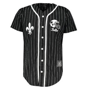 Maillot de baseball pakistanais noir et blanc à rayures verticales, design personnalisé, vêtements de sport respirants, séchage rapide, antibactérien - Product Image 1