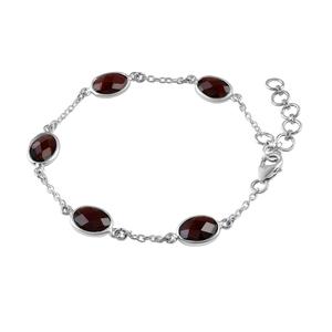Pulsera de Plata de Ley 925 sólida superventas, diseño fabuloso de alta calidad, ajuste de bisel de granate Natural, regalo bonito de piedras preciosas - Product Image 3