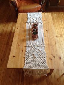 Macrame Dệt Kim 100% <span class=keywords><strong>Cotton</strong></span> Thân Thiện Với Môi Bảng <span class=keywords><strong>Runner</strong></span> Cho Bàn Ăn Wedding & Trang Trí Nội Thất - Product Image 3