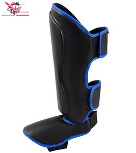 Protège-tibias Muay Thai en cuir véritable Pro de haute qualité Protège-tibia Football Football Protection pour adultes Matériau élastique en PU - Product Image 4
