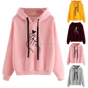 Sweat à capuche femme Gym du fabricant KFHW01 pull de sport gris uni 100% coton col à capuche avec logo avant pour les sports d'hiver - Product Image 5