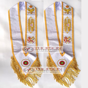 Ceinture en tissu de cuir fait main pour 33e degré Rite écossais franc-maçon Regalia ruban couture couture broderie artisanat - Product Image 2