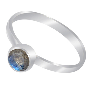 Piedra preciosa de labradorita a la moda, joyería única de Plata de Ley 925, anillo clásico de moda Chapado en plata para compromiso de boda. - Product Image 2