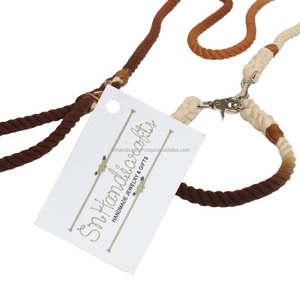 Dog LeashRope & Leather <b>Collar</b> - Ombre Leather Double Hook Style Rope LeashPremium Quality - Product Image 1