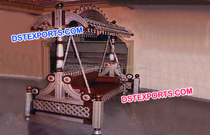 Indian Wedding Wooden Carved Jhula Wedding Golden <b>Swing</b> Indian Wedding <b>Swings</b> USA - Product Image 2