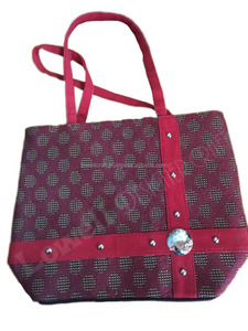 Medium Dot Pattern Textile Shopping <b>Bag</b> With Buckle Strap Handle Daily Use - Product Image 4