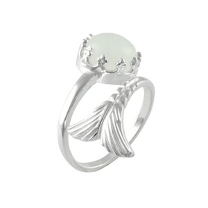 เรนโบว์มูนสโตนแหวนหางปลา925แหวนเงิน - Product Image 3