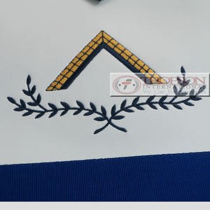 ผ้ากันเปื้อน Masonic regalia Blue Lodge Officer ปักลายหนังและริบบิ้นผ้าคอนายทหาร - Product Image 3