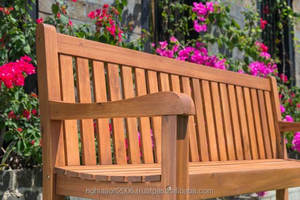 Banc d'extérieur en bois massif 3 places au design traditionnel moderne pour parcs patios écoles appartements villas-direct du Vietnam - Product Image 4