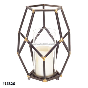 Lot de 3 supports décoratifs en fer et bougeoir en verre bougeoir classique - Product Image 6