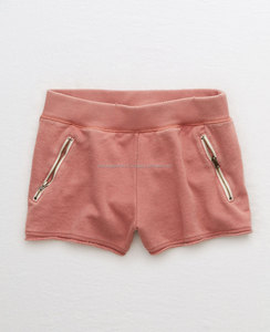 Nuevo modelo de pantalones cortos informales de algodón y poliéster de cintura alta para mujer, pantalones cortos transpirables de algodón 100% con botones y cremallera lateral de talla grande - Product Image 1