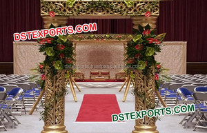 Puerta de Entrada para Bodas, Marco de Madera con Fibra, Color y Tamaño Personalizables, Estilo Real Haveli Rajwada, Puerta de Bienvenida para Decoración de Eventos Nocturnos - Product Image 5