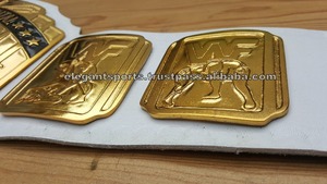 Cinturón de campeonato de lucha libre, Logo rojo, blanco, 4mm - Product Image 4