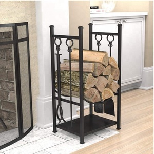 Oniya – bac à bûches en acier pour magasin de bois de chauffage, accessoires de cheminée avec <span class=keywords><strong>4</strong></span> outils - Product Image 6