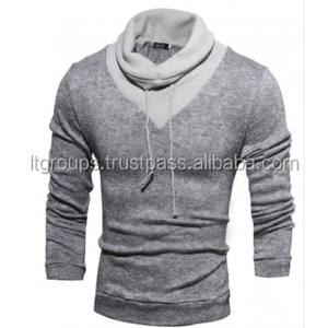 Pull en coton mélangé pour hommes d'automne avec caractéristiques de tricot plat anti-rétrécissement respirant - Product Image 2
