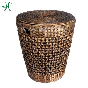 Lot de 3 bacs de rangement décoratifs en jacinthe d'eau tissés à la main marron - Product Image 5