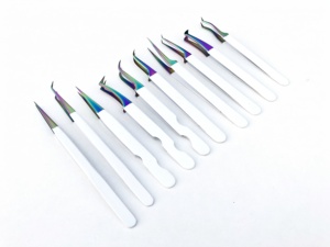 แหนบต่อขนตา45องศาทำจากสแตนเลสหัวไฟเบอร์แบบมืออาชีพทนทาน - Product Image 4