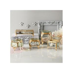 Boîte à bijoux biseautée en laiton de verre de nouvelle conception faite à la main pour le stockage et la décoration élégants - Product Image 1