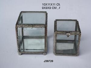 Vente chaude Nickel Finition Raccords En Laiton Verre et Boîte À Bijoux En Laiton avec Jambes En Métal Meilleur Cadeau pour Femmes Filles Nouveauté Conception - Product Image 5