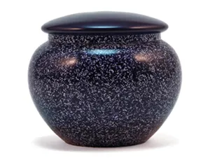 Urna di cremazione di design di alta qualità lucidata in lega di colore viola per ceneri umane e forniture funebre