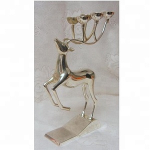 Figura de Reno de Aluminio de 6 Velas, Decoración Navideña de Metal Pulido para el Hogar, Adorno Navideño con Tema Animal - Product Image 2
