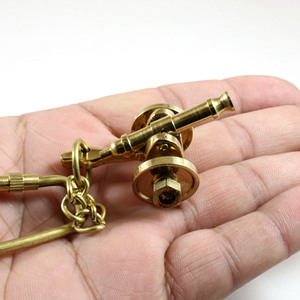 Đồng Thau Nhỏ Hải Tặc Nhỏ Cướp Biển Loại Cũ Cannon Keychain Vòng Chìa Khóa Đồng Thau - Product Image 3