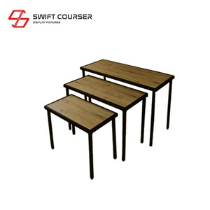 Bois Mdf blanc sac à main tissu stand conception standard de gondole d'affichage de table de nid - Product Image 2