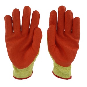 ถุงมือยางถักเคลือบฝ่ามือสีแดงถุงมือทำงานถุงมือยางผ้าฝ้ายถุงมือเคลือบ - Product Image 1