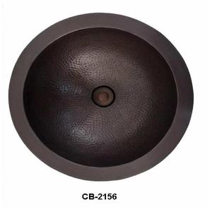 Évier de lavabo en cuivre, Antique, martelé - Product Image 1