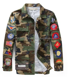 2017 moda Otoño hombre de béisbol Varsity Bomber hombres chaqueta de camuflaje verde del ejército