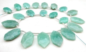 Cuentas de corte facetadas de amazonita Natural de 1 hebra de alta calidad, piedra preciosa verde con forma hexagonal, hermosa venta al por mayor - Product Image 4