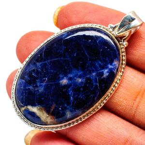 เครื่องประดับเงินสเตอร์ลิง925น่ารักจี้พลอยโซดาลิทธรรมชาติเครื่องประดับทำด้วยมือผู้จัดจำหน่าย OEM ODM - Product Image 1