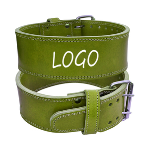 Premium Quality Heavy Duty Custom <b>Size</b> Double Prong 4-Inch Wide Cowhide Non-Slip Unisex Weightlifting <b>Belt</b> - Product Image 3