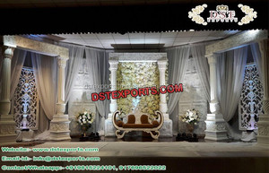 Scène de mariage indo-canadienne, grand décor de scène de mariage anglais, élégant décor de scène de réception avec panneau de porte, Atlanta - Product Image 3