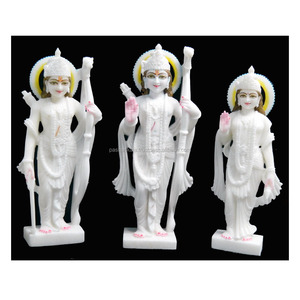 Statue indien en pierre de marbre, Statue en marbre noir - Product Image 1