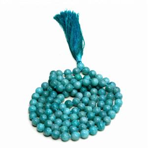 คุณภาพที่เหนือกว่าธรรมชาติ Amazonite พุทธสวดมนต์ลูกปัดยาวมาลาสร้อยคอเครื่องประดับอัญมณีในแบบฉบับ - Product Image 4