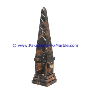 Obélisques en marbre noir et or fabriqués à la main grande variété de sculptures décoratives en pierre pour la maison modèle de Style religieux - Product Image 6