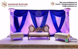 Decoraciones DE BODA Fondo de tela Crush con cortinas de tela de gasa - Product Image 3