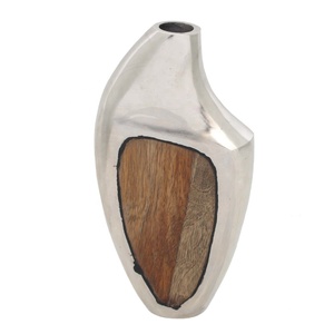 Jarrones de flores de madera fundida de aluminio Florero de hierro costero Jarrones de metal de acero inoxidable modernos - Product Image 1