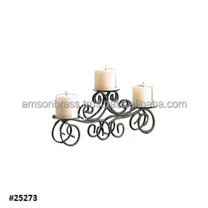 Candélabre décoratif en fer forgé porte-bougie chauffe-plat best-seller fer métal fleur support Table à manger candélabre à la main - Product Image 1